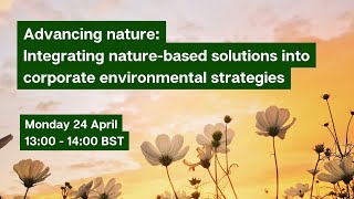 Integrating nature-based solutions into corporate environmental strategies