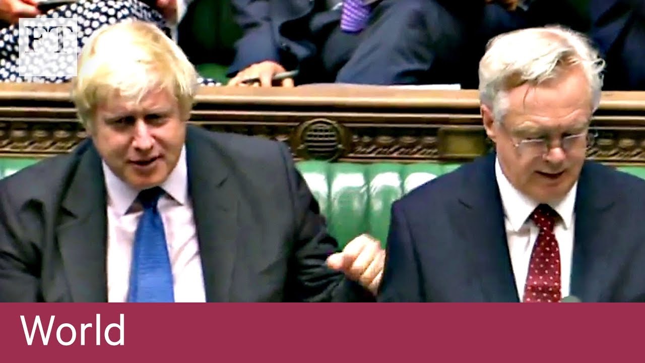 Film backdrop image for Brexit plan hangs in balance as Davis and Johnson resign (2018)