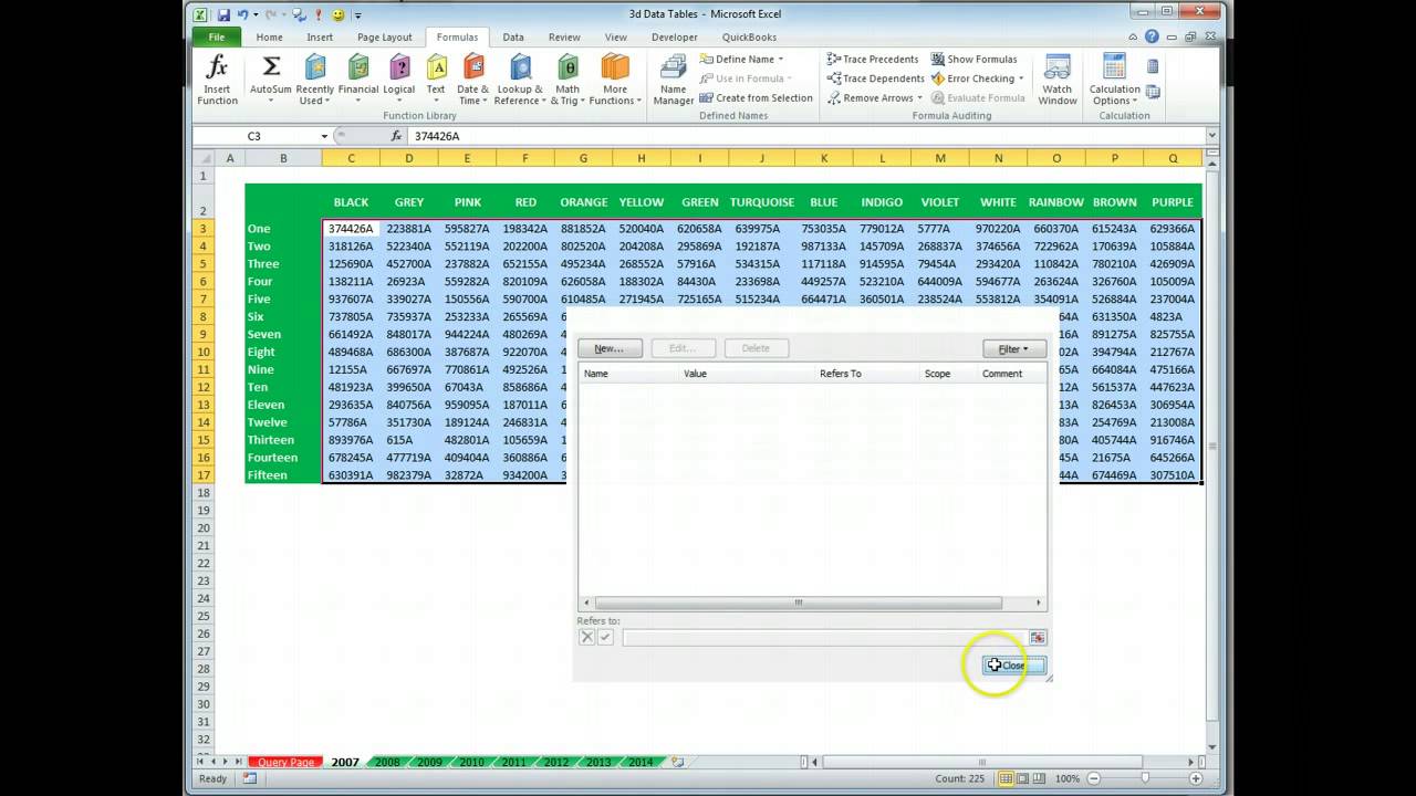 Three-Dimensional (3D) Tables in Excel - YouTube