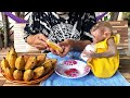 Mom Slicing Ripe Banana Feeding Lil Jessi