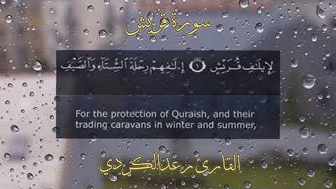 سورة قريش - القارئ رعد الكردي