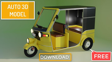 Auto Rikshaw 3d Model #blender #blenderhinditutorials #viralvideos #howto download #shorts #youtube