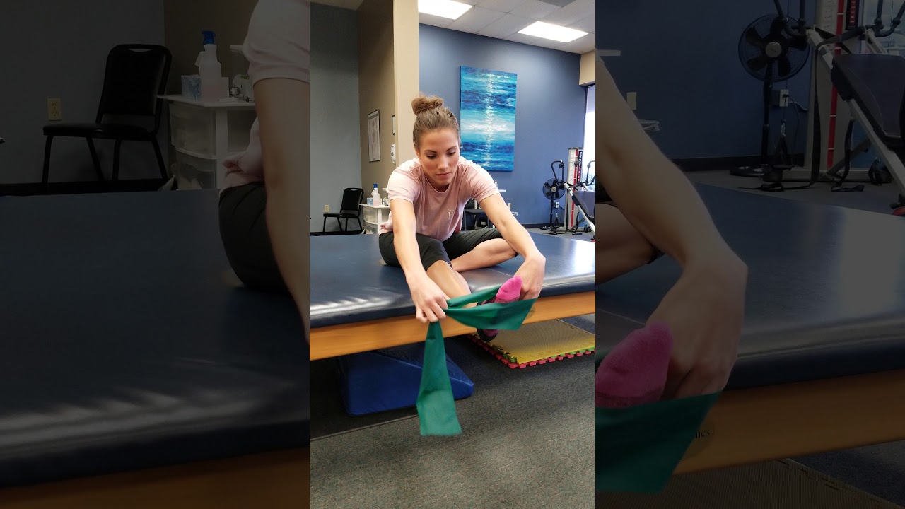 Ankle Inversion with Theraband - YouTube