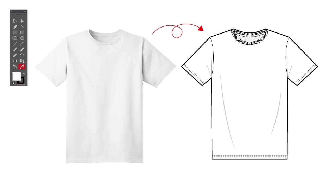 t shirt flat drawing