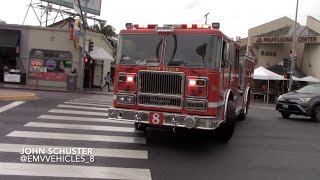 (NEW ENGINE) Long Beach Fire Dept. Engine 8 and Battalion 2 Responding + On Scene Footage