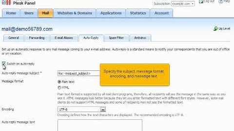 PLESK (12) - How to create Auto-Reply for an Email Address in PLESK
