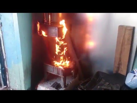Печка на отработке, взрыв!