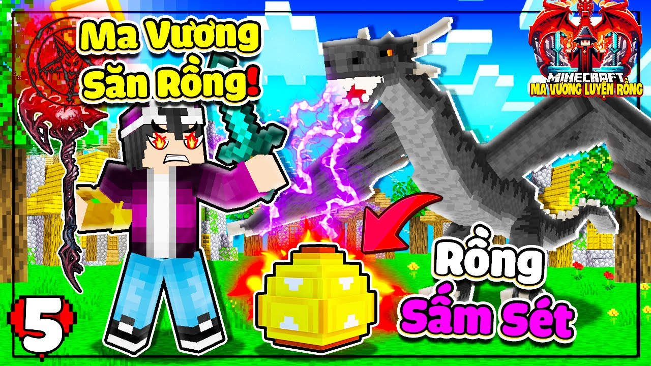 MINECRAFT MA VƯƠNG LUYỆN RỒNG * TẬP 5 | LỘC ĐI SĂN RỒNG SẤM SÉT HUNG DỮ VÀ HÀNH TRÌNH TÌM TRỨNG RỒNG
