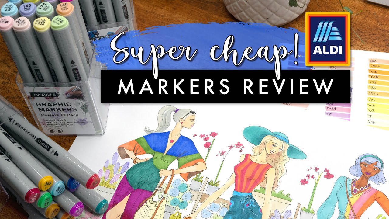 Cheap ALDI Markers Review 'Creative PL' compared to COPIC & OHUHU - Torryn  Marie