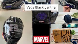 Vega Bolt Marvel Black Panther Edition Black Helmet Unboxing | #vegahelmets #helmet #vlog #bikelover