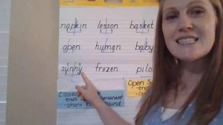 2nd Grade Phonics Lesson: open and closed syllables