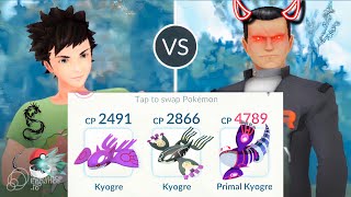 Using Triple✨Primal Kyogre V/S Giovanni Battle in #pokemongo