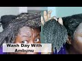 Wash Day With African Herbal shampoo Ambunu, Great cleanser, Detangler and Conditioner