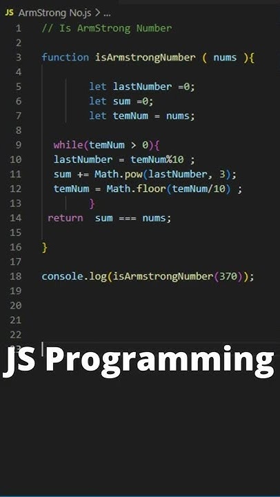 #shorts #short #javascript #armstrongnumber Program to Check Armstrong ...