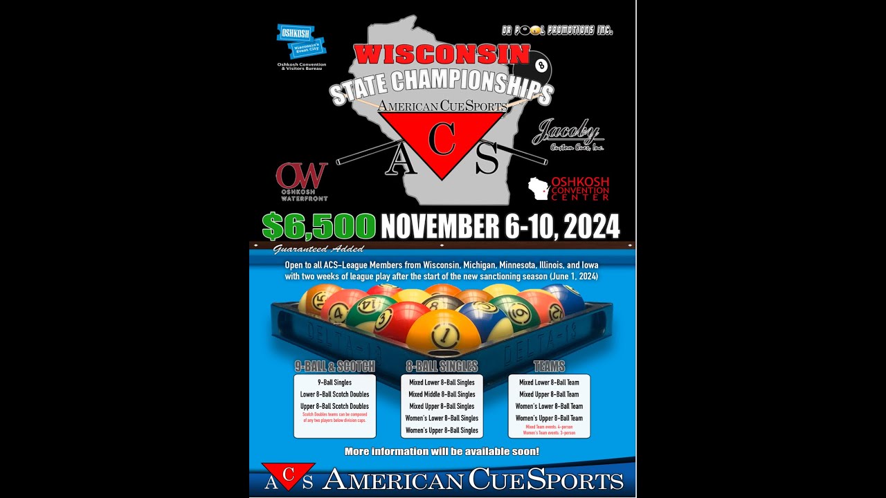 Wisconsin State Pool WI ACS State pool Championships - YouTube