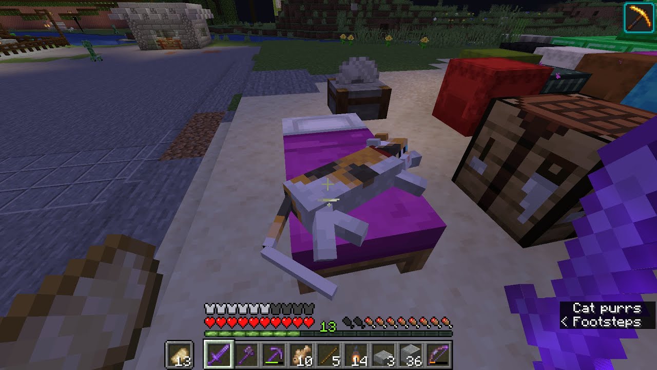 Minecraft Cat lying on the bed - YouTube