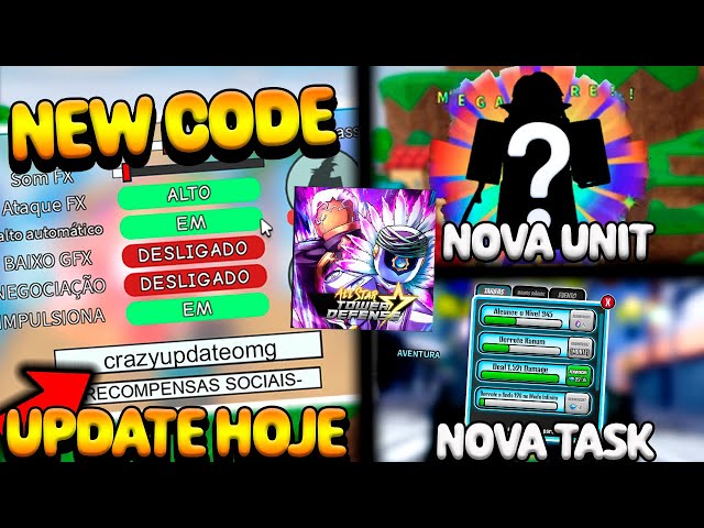 MINI UPDATE HOJE E NEW CODE ALL STAR TOWER DEFENSE 