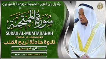 سورة الممتحنة القارئ أحمد مانزو - تلاوة خاشعة - Surah Al Mumtahinah By Ahamd Manzo