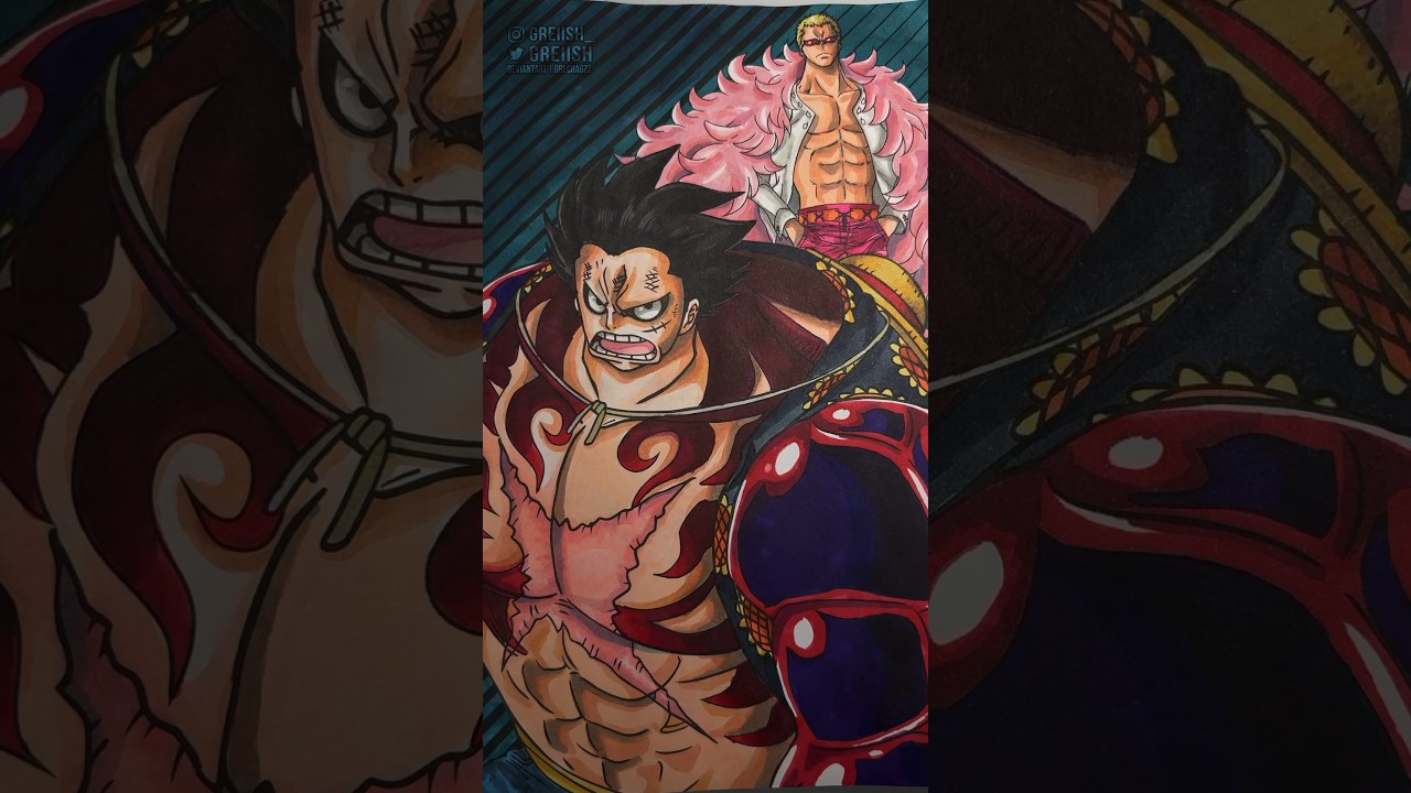 Gear 4 Luffy vs Doflamingo 💥 From The Official One Piece Coloring Book :) 