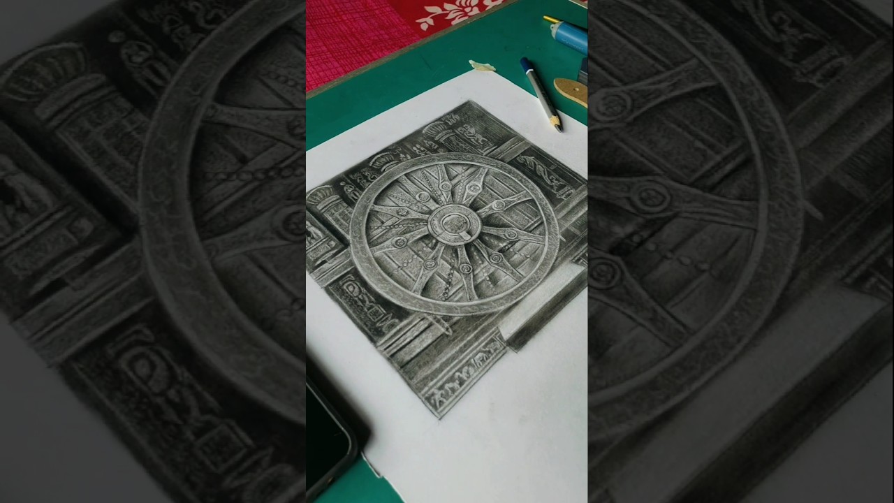 Konark sun temple drawing 😍