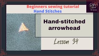 How to sew a hand-stitched arrowhead:beginners sewing tutorial