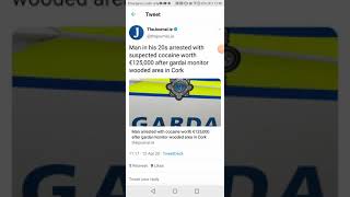 Man (20s) arrested with a €125,000 cocaine seizure in Ireland Cork