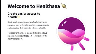 Healthsea from Spacy on HuggingFace Spaces