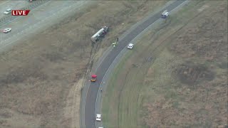 Emergency Crews Responding To Overturned Tractor Trailer