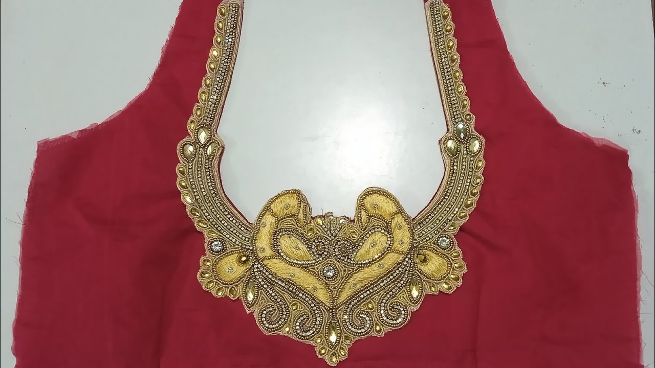 Ready made patchwork neck attachment for blouse/