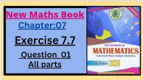 Exercise 7.7 Question 01 New Maths Class12th#2ndyearbook#sindhboard#distanc#secondyearbook#math12