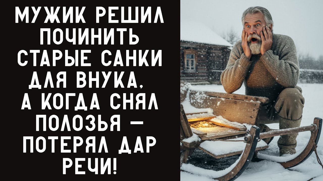 СТАРИК РЕШИЛ ПОЧИНИТЬ СТАРЫЕ САНКИ ДЛЯ ВНУКА, А КОГДА СНЯЛ ПОЛОЗЬЯ — ПОТЕРЯЛ ДАР РЕЧИ!