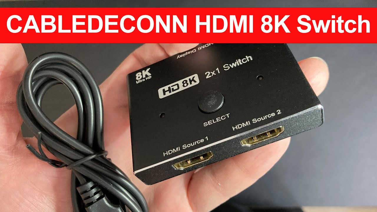 CableDeconn Switch HDMI 2.1 Direzionale 8K – 2 Ingressi 1 Uscita, 48Gbps, 8K@60Hz, 4K@120Hz, Per PS5, Xbox E Proiettori