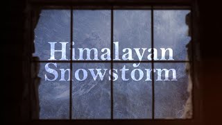 Himalayan SNOWSTORM Ambience | Mountain Top Cabin with Crackling Fireplace Perfect For Deep Sleep