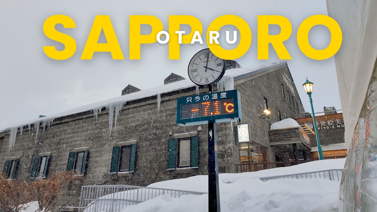 Otaru Canal During a Snowstorm 🌨️ Magical Winter Walk