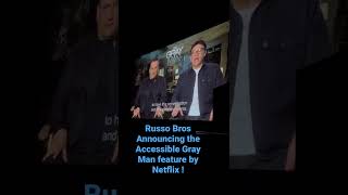 Russo Bros announcing Gray Man’s Accessibility Feature at the Paris Theater in Manhattan
