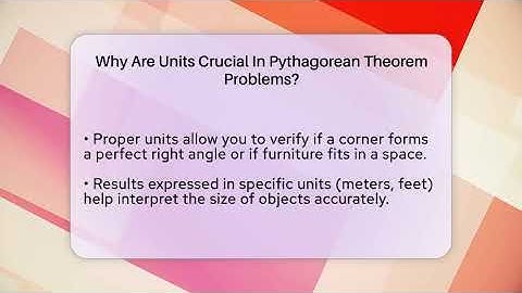 Why Are Units Crucial In Pythagorean Theorem Problems? - All About Geometry