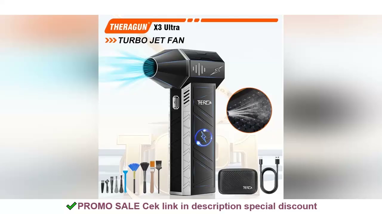 Updated X3Ultra Turbo Fan Jet,Mini Handheld 180000RPM Powerful Compressed air Duster for Car Dryer/P
