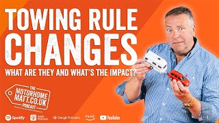 What are the rules for towing a trailer or caravan and what has been the impact of the change?