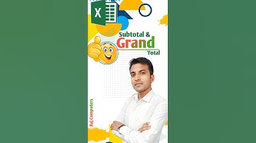 Subtotal and Grand Total in excel  | Raj Computers | Raj sir #shorts #rajcomputers #rajsir