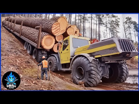 видео: 220 EXTREME Dangerous Biggest Wood Logging Truck  Operator Skill Working At Another Level