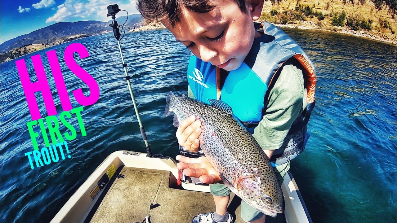 He Caught His First Trout!-Castaic Lake 