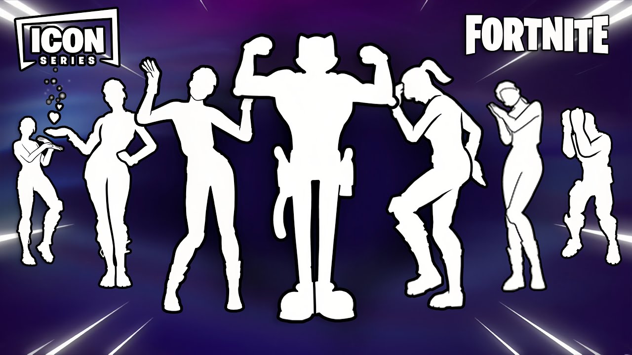 ALL ICON SERIES DANCES & EMOTES IN FORTNITE !!! (Image, 100% Pure Love, Look at Me, On The Run)