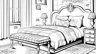 Cozy Bedroom of Dreams Paint by Numbers Color Oasis Color by Number #coloringbook #gameplay screenshot 2