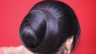पतले बालों के लिए जुड़ा हेयर स्टाइल | Super Easy Juda Bun Hairstyle Without Clutcher for Thin Hair