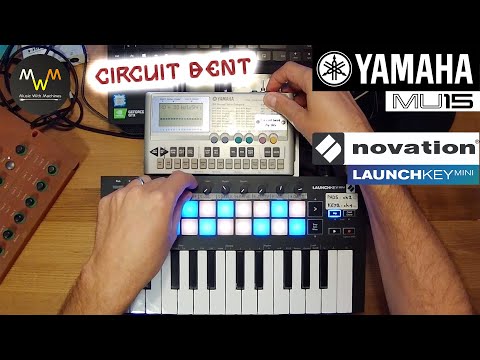 Circuit bent Yamaha MU15 + Novation Launchkey mini MK3