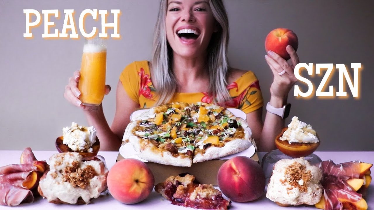 Peach Season MUKBANG! Peach Pizza, Pie, Donuts and more!!!