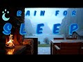 Rain &amp; Fire Sounds on Covered Porch 🔥🌧️ Fireplace Crackling with Rainy Terrace View   3 Hours