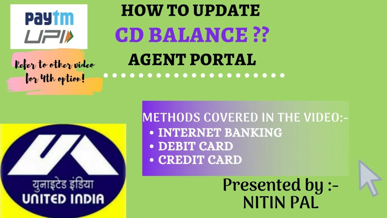 UIIC AGENT'S PORTAL || HOW TO UPDATE CD BALANCE || CD ...