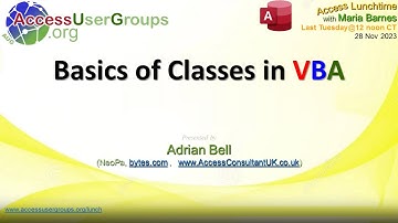 AL: Basics of Classes in VBA with Adrian Bell