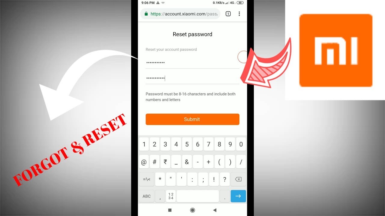how to recover mi account/id password how to reset mi account